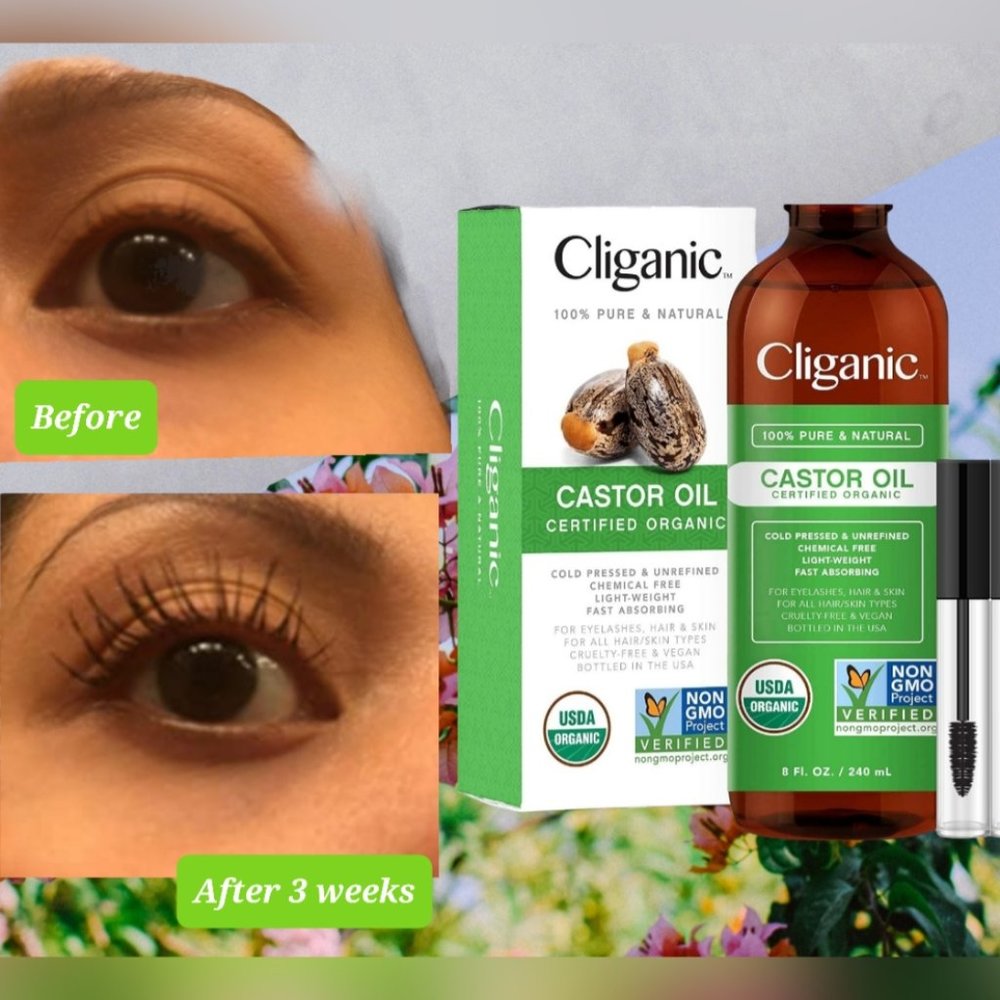 100% PURE ORGANIC CASTOR OIL WITH EYELASH KIT